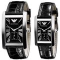  Shop Authentic Emporio Armani Black Dial Black Leather Strap Watch For Men - AR0143 - Luxxuri
