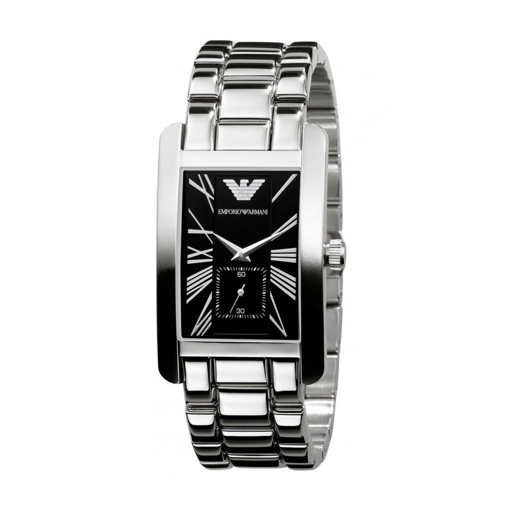  Shop Authentic Emporio Armani Classic Black Dial Silver Stainless Steel Strap Watch For Men - AR0156 - Luxxuri