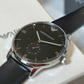  Shop Authentic Emporio Armani Gianni Quartz Black Dial Black Leather Strap Watch For Men - AR0382 - Luxxuri