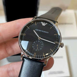  Shop Authentic Emporio Armani Gianni Quartz Black Dial Black Leather Strap Watch For Men - AR0382 - Luxxuri