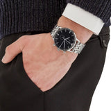  Shop Authentic Emporio Armani Chronograph Black Dial Silver Steel Strap Watch For Men - AR0389 - Luxxuri