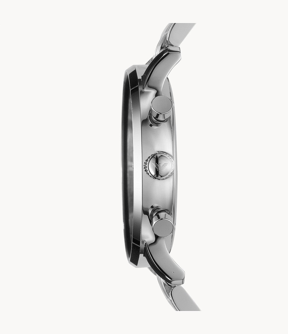  Shop Authentic Emporio Armani Chronograph Black Dial Silver Steel Strap Watch For Men - AR0389 - Luxxuri