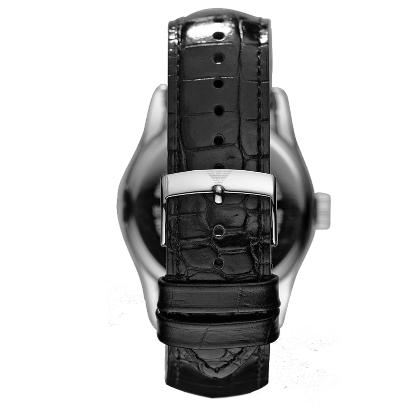  Shop Authentic Emporio Armani Valente Black Dial Black Leather Strap Watch For Men - AR0643 - Luxxuri