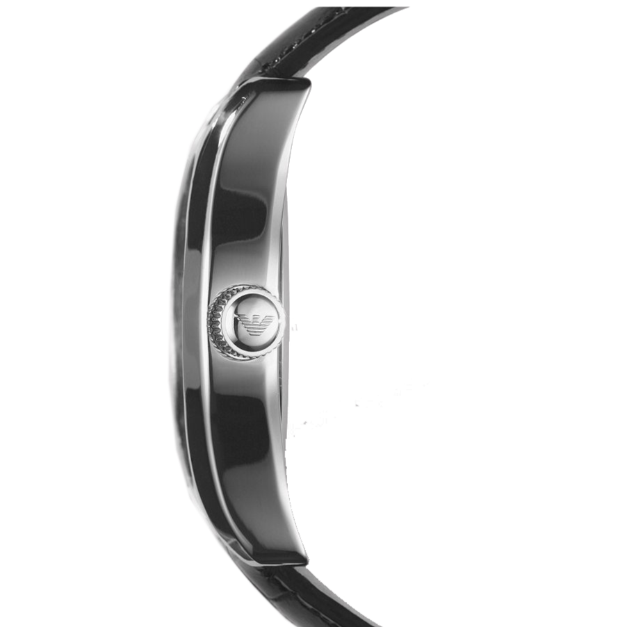  Shop Authentic Emporio Armani Valente Black Dial Black Leather Strap Watch For Men - AR0643 - Luxxuri