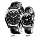  Shop Authentic Emporio Armani Velente Black Dial Black Leather Strap Watch For Women - AR0644 - Luxxuri