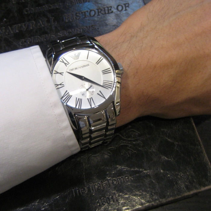  Shop Authentic Emporio Armani Classic Quartz Silver Dial Silver Steel Strap Watch For Men - AR0647 - Luxxuri