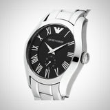  Shop Authentic Emporio Armani Valente Black Dial Silver Steel Strap Watch For Men - AR0680 - Luxxuri