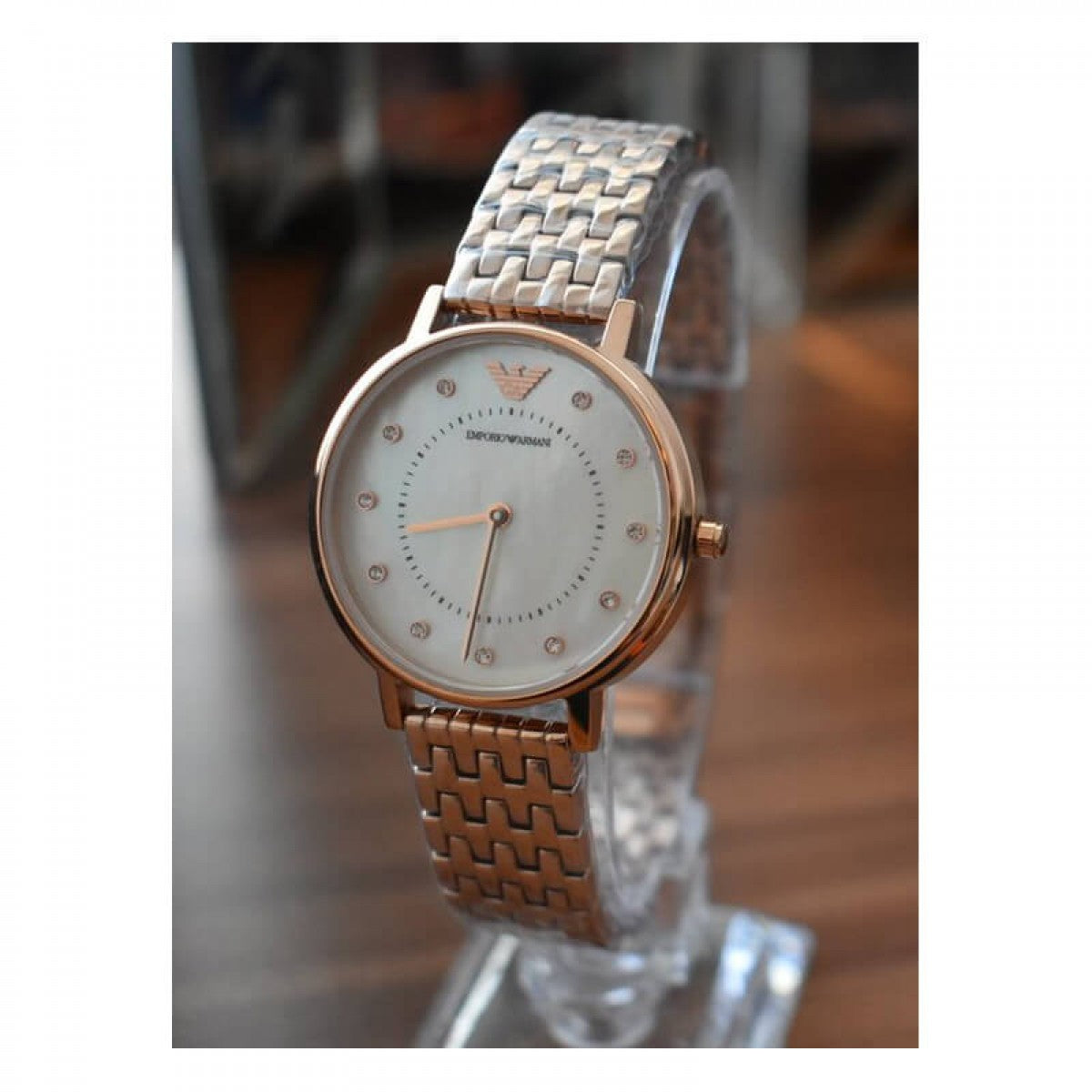  Shop Authentic Emporio Armani Kappa Analog Mother of Pearl Dial Rose Gold Steel Strap Watch For Women - AR11006 - Luxxuri
