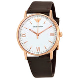  Shop Authentic Emporio Armani Dress Quartz White Dial Brown Leather Strap Watch For Men - AR11011 - Luxxuri