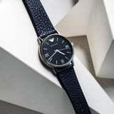  Shop Authentic Emporio Armani Kappa Quartz Blue Dial Blue Leather Strap Watch For Women - AR11012 - Luxxuri