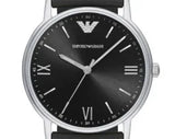  Shop Authentic Emporio Armani Kappa Analog Quartz Black Dial Black Leather Strap Watch For Men - AR11013 - Luxxuri