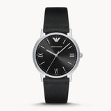  Shop Authentic Emporio Armani Kappa Analog Quartz Black Dial Black Leather Strap Watch For Men - AR11013 - Luxxuri
