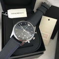  Shop Authentic Emporio Armani Lambda Chronograph Blue Dial Blue Leather Strap Watch For Men - AR11018 - Luxxuri