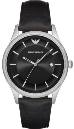  Shop Authentic Emporio Armani Lambda Classic Quartz Black Dial Black Leather Strap Watch For Men - AR11020 - Luxxuri