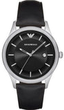  Shop Authentic Emporio Armani Lambda Classic Quartz Black Dial Black Leather Strap Watch For Men - AR11020 - Luxxuri