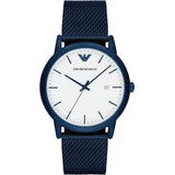  Shop Authentic Emporio Armani Luigi Quartz White Dial Blue Mesh Bracelet Watch For Men - AR11025 - Luxxuri