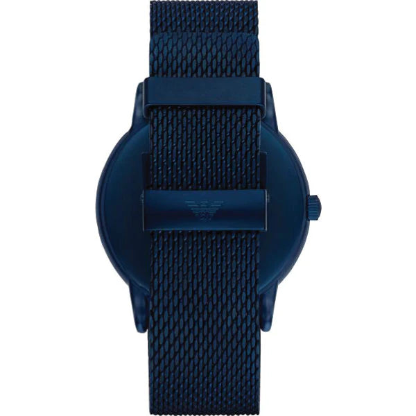  Shop Authentic Emporio Armani Luigi Quartz White Dial Blue Mesh Bracelet Watch For Men - AR11025 - Luxxuri