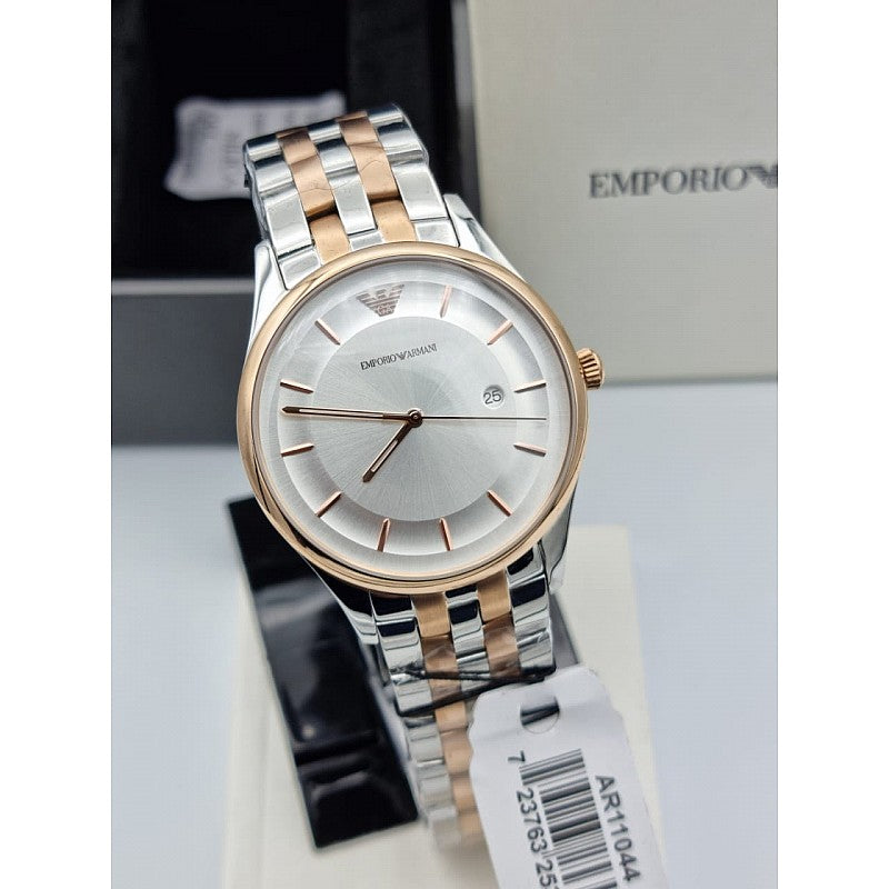  Shop Authentic Emporio Armani Lambda Analog Silver Dial Two Tone Steel Strap Watch For Men - AR11044 - Luxxuri