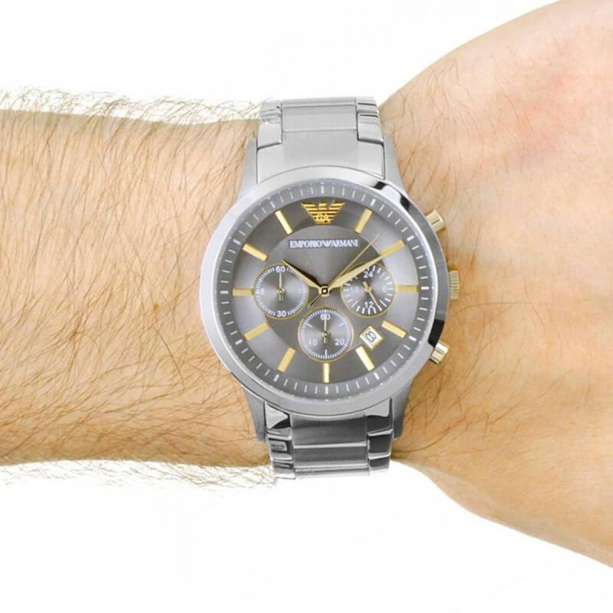  Shop Authentic Emporio Armani Quartz Grey Dial Silver Steel Strap Watch For Men - AR11047 - Luxxuri