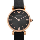  Shop Authentic Emporio Armani Gianni T Bar Black Mother of Pearl Dial Black Leather Strap Watch For Women - AR11060 - Luxxuri