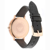  Shop Authentic Emporio Armani Kappa Quartz Black Dial Black Leather Strap Watch For Women - AR11064 - Luxxuri