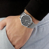  Shop Authentic Emporio Armani Luigi Analog Black Dial Silver Mesh Bracelet Watch For Men - AR11272 - Luxxuri