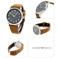  Shop Authentic Emporio Armani Luigi Quartz Gray Dial Brown Leather Strap Watch For Men - AR11070 - Luxxuri