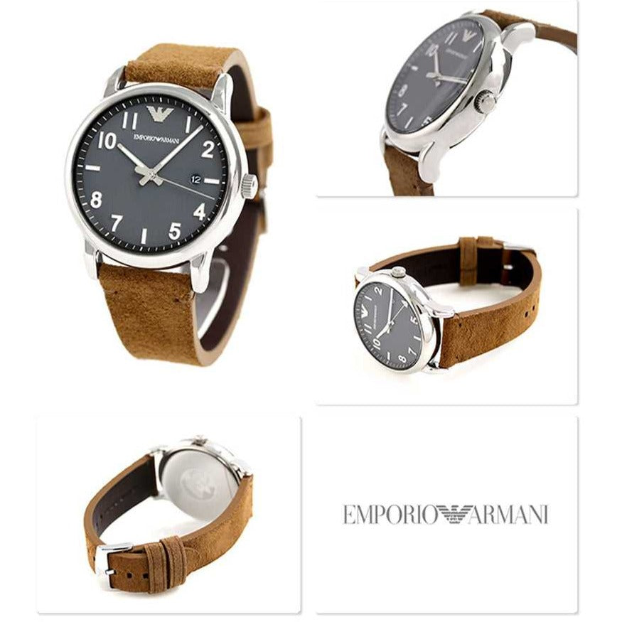  Shop Authentic Emporio Armani Luigi Quartz Gray Dial Brown Leather Strap Watch For Men - AR11070 - Luxxuri