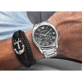  Shop Authentic Emporio Armani Valente Chronograph Quartz Black Dial Silver Steel Strap Watch For Men - AR11083 - Luxxuri