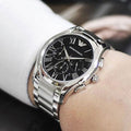  Shop Authentic Emporio Armani Valente Chronograph Quartz Black Dial Silver Steel Strap Watch For Men - AR11083 - Luxxuri