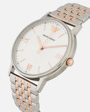  Shop Authentic Emporio Armani Kappa Quartz Silver Dial Two Tone Mesh Bracelet Watch For Men - AR11093 - Luxxuri