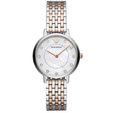  Shop Authentic Emporio Armani Gianni T Bar Mother of Pearl Dial Two Tone Steel Strap Watch For Women - AR2508 - Luxxuri