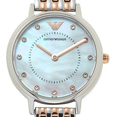  Shop Authentic Emporio Armani Mother of Pearl Dial Two Tone Stainless Steel Watch For Women - AR11094 - Luxxuri