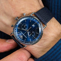  Shop Authentic Emporio Armani Aviator Blue Dial Blue Leather Strap Watch For Men - AR11105 - Luxxuri