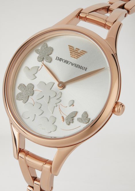  Shop Authentic Emporio Armani Aurora Quartz Silver Dial Gold Steel Strap Watch For Women - AR11108 - Luxxuri