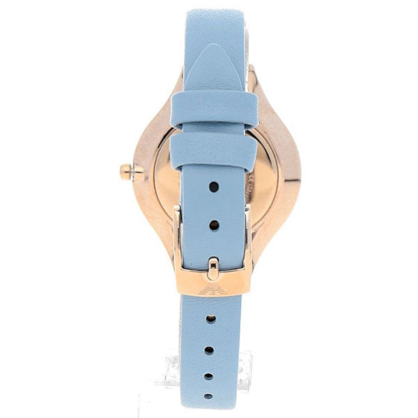  Shop Authentic Emporio Armani Aurora Quartz Mother of Pearl White Dial Blue Leather Strap Watch For Women - AR11109 - Luxxuri