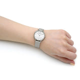  Shop Authentic Emporio Armani Kappa Silver Dial Silver Mesh Bracelet Watch For Women - AR11128 - Luxxuri