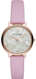 Shop Authentic Emporio Armani Kappa Mother Of Pearl White Dial Pink Leather Strap Watch For Women - AR11130 - Luxxuri