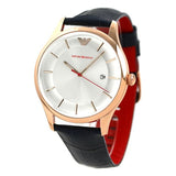  Shop Authentic Emporio Armani Classic Silver Dial Blue Leather Strap Watch For Men - AR11131 - Luxxuri