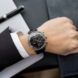  Shop Authentic Emporio Armani Aviator Chronograph Black Dial Black Leather Strap Watch For Men - AR11143 - Luxxuri