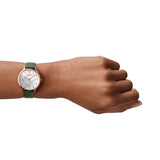  Shop Authentic Emporio Armani Mother of Pearl Dial Green Leather Strap Watch For Women - AR11150 - Luxxuri