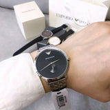  Shop Authentic Emporio Armani Classic Quartz Black Dial Silver Steel Strap Watch For Men - AR11161 - Luxxuri
