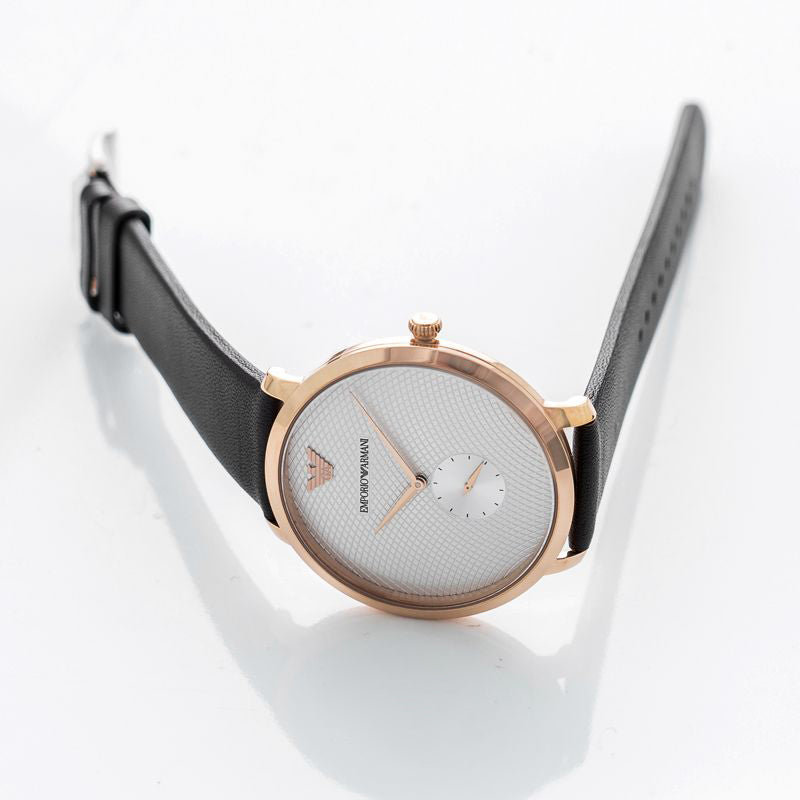  Shop Authentic Emporio Armani Modern Slim Analog Silver Dial Brown Leather Strap Watch For Men - AR11163 - Luxxuri