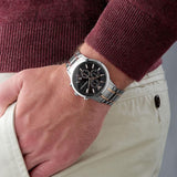  Shop Authentic Emporio Armani Renato Chronograph Black Dial Two Tone Steel Strap Watch For Men - AR11165 - Luxxuri