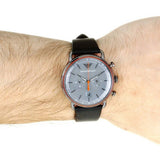  Shop Authentic Emporio Armani Aviator Grey Dial Grey Leather Strap Watch For Men - AR11168 - Luxxuri