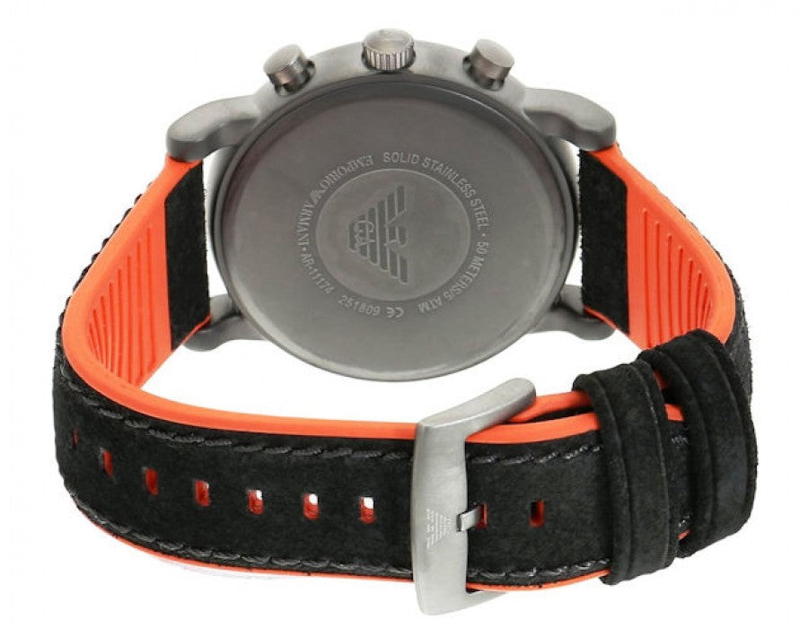  Shop Authentic Emporio Armani Chronograph Quartz Grey Dial Black Leather Strap Watch For Men - AR11174 - Luxxuri