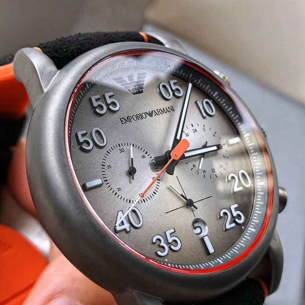  Shop Authentic Emporio Armani Chronograph Quartz Grey Dial Black Leather Strap Watch For Men - AR11174 - Luxxuri