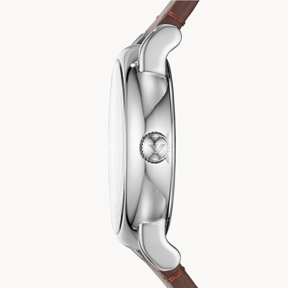  Shop Authentic Emporio Armani Luigi Quartz Grey Dial Brown Leather Strap Watch For Men - AR11175 - Luxxuri