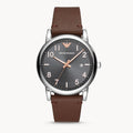  Shop Authentic Emporio Armani Luigi Quartz Grey Dial Brown Leather Strap Watch For Men - AR11175 - Luxxuri