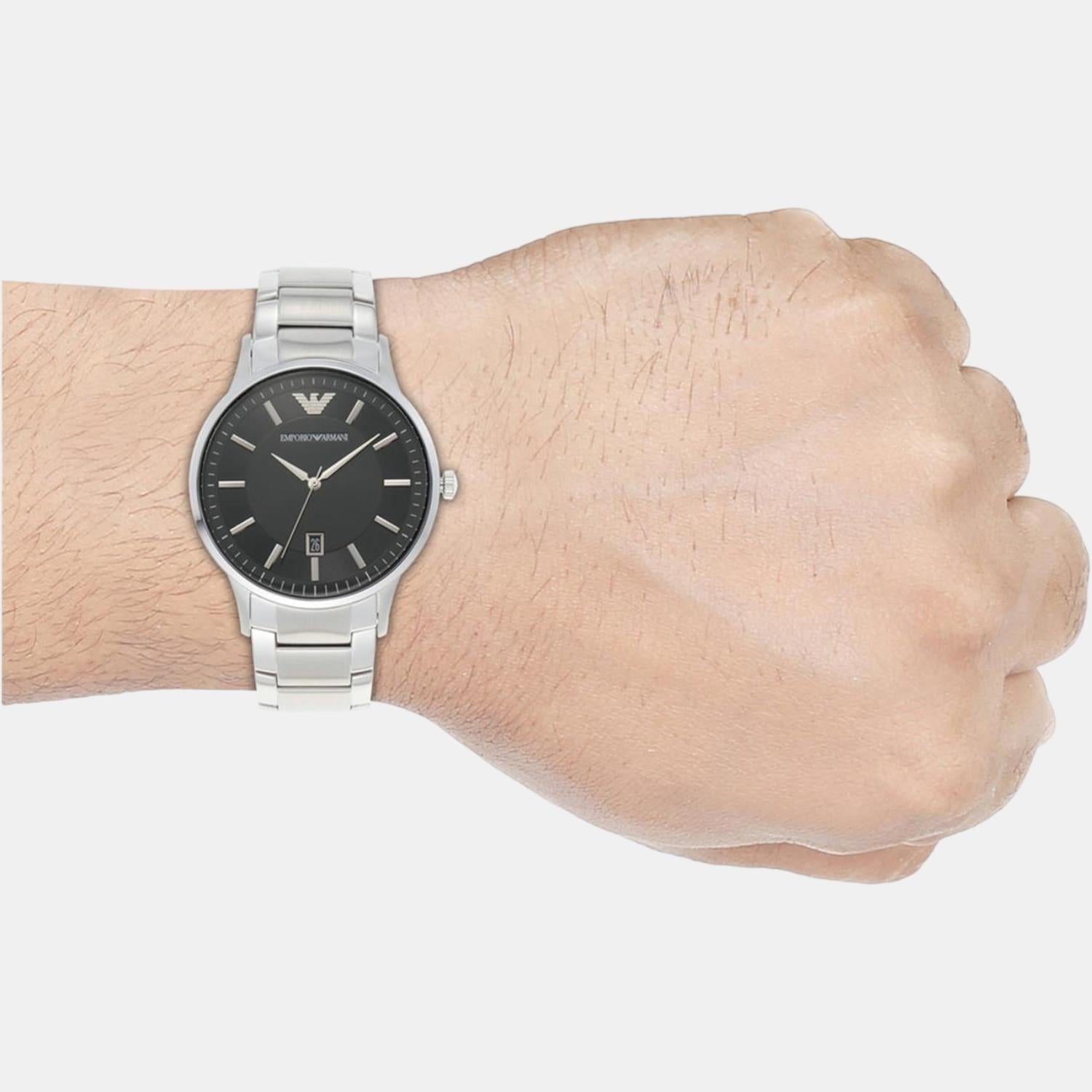  Shop Authentic Emporio Armani Renato Quartz Black Dial Silver Steel Strap Watch For Men - AR11181 - Luxxuri